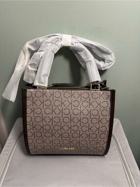 NWT Calvin Klein Moon Triple Entry Satchel